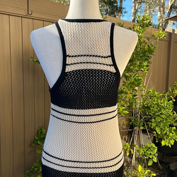 Frame Denim Open Knit Tank Dress Off White Multi Women's Small Coastal Beachy - Picture 14 of 16